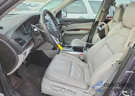 2017 Acura Mdx Technology z USA, uszkodzony, nr VIN 5J8YD4H52HL004920